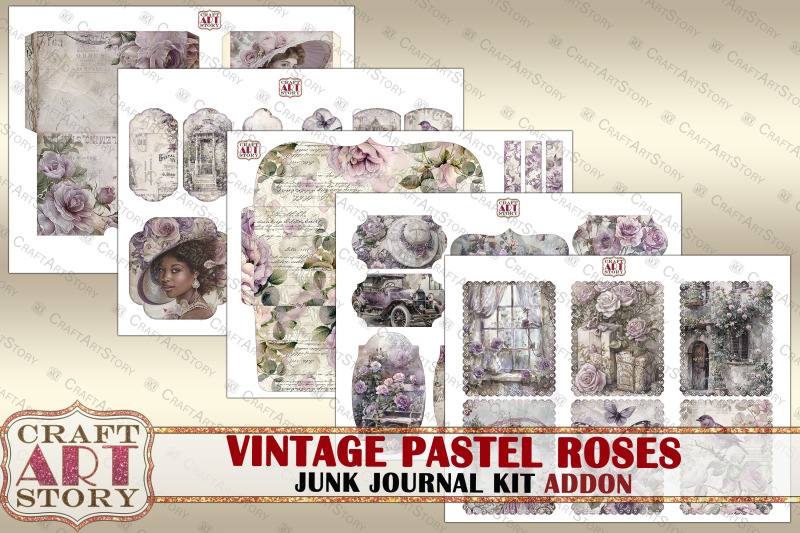 vintage-pastel-roses-junk-journal-kit-addon-scrapbook