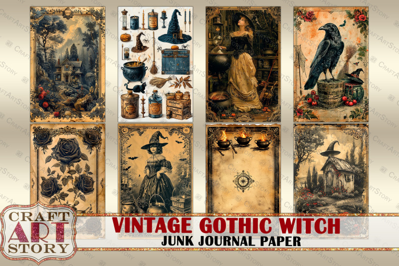 vintage-gothic-witch-junk-journal-paper-scrapbook-printables