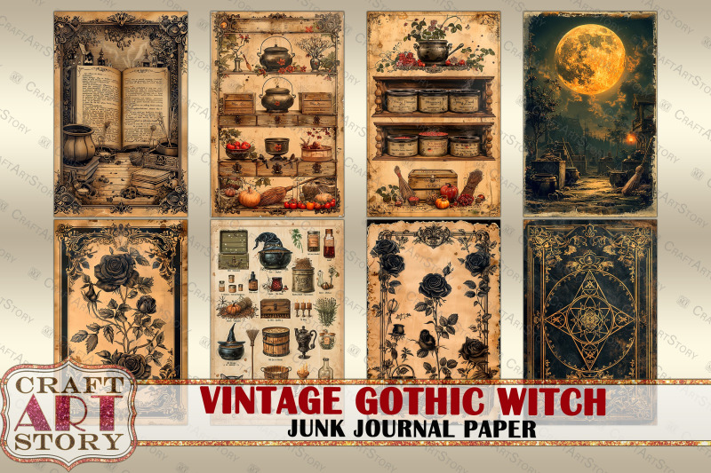 vintage-gothic-witch-junk-journal-paper-scrapbook-printables