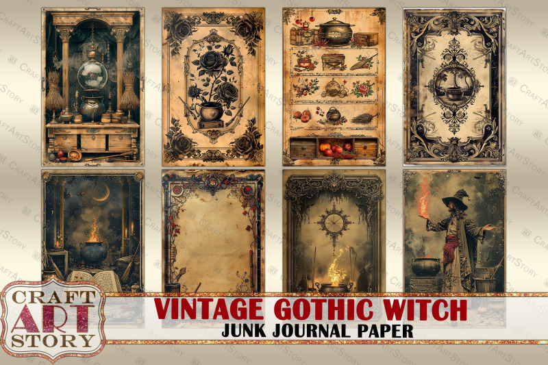 vintage-gothic-witch-junk-journal-paper-scrapbook-printables