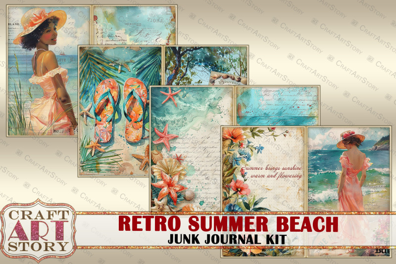retro-summer-beach-junk-journal-pages-printables-digital