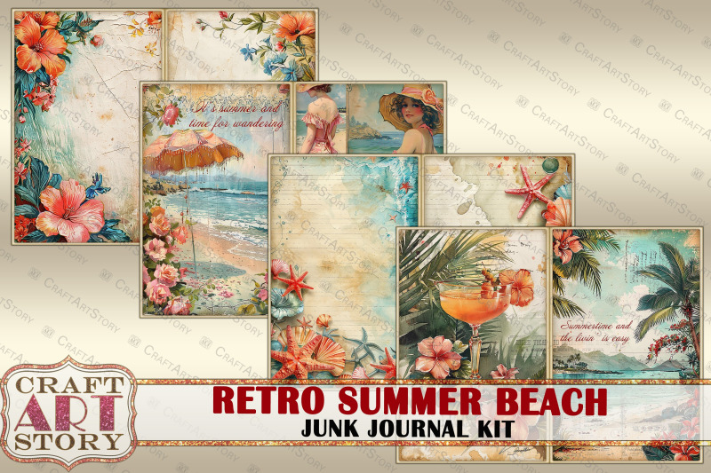 retro-summer-beach-junk-journal-pages-printables-digital