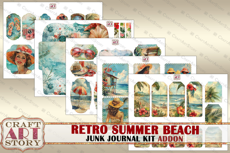 retro-summer-beach-junk-journal-pages-addon-printables