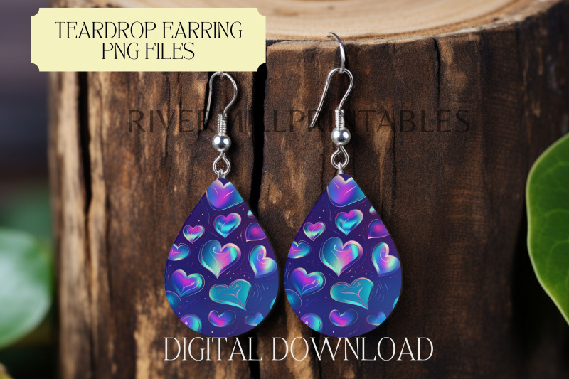 iridescent-hearts-teardrop-sublimation-earring-png