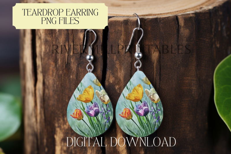 spring-flowers-teardrop-sublimation-earring-png
