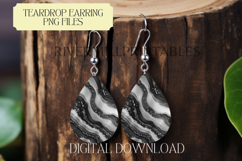 black-amp-white-agate-teardrop-sublimation-earring-png