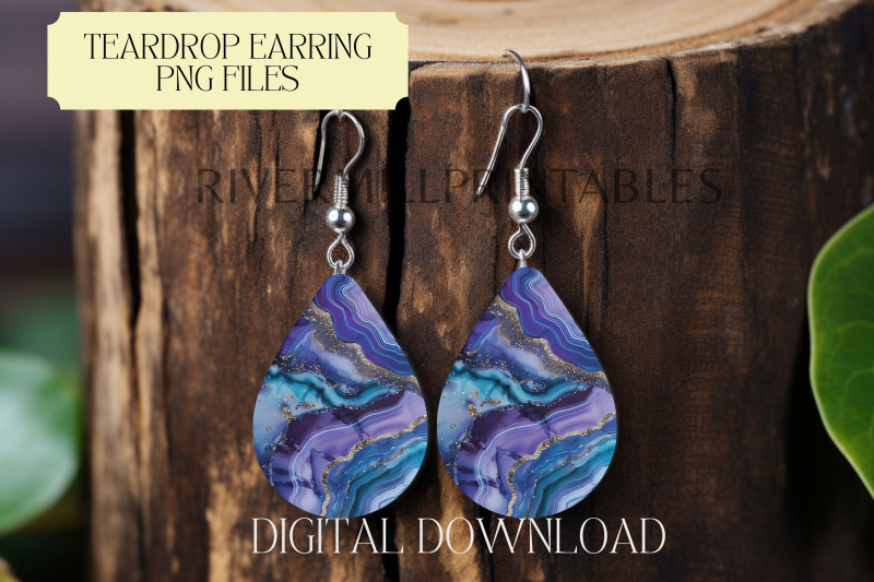 blue-agate-teardrop-sublimation-earring-png