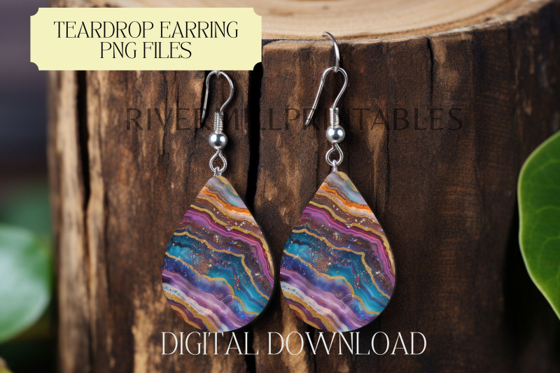 multicolor-agate-teardrop-sublimation-earring-png