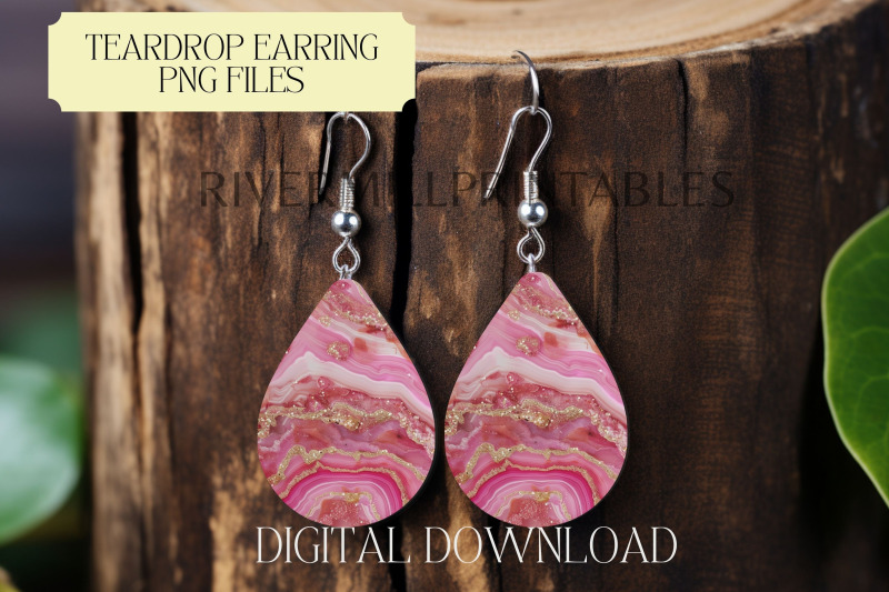 pink-agate-teardrop-sublimation-earring-png