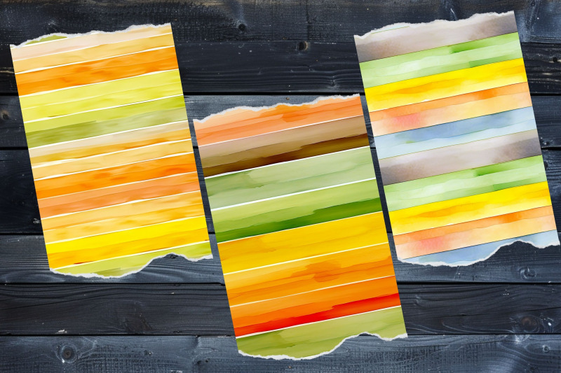 warm-fall-colors-seamless-watercolor-stripes-digital-paper-pack