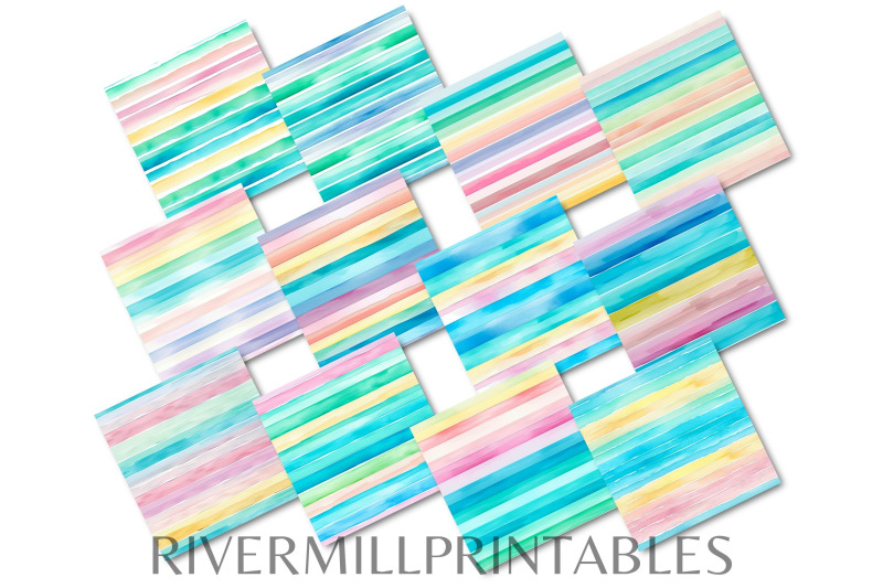 seamless-watercolor-stripes-digital-paper-pack