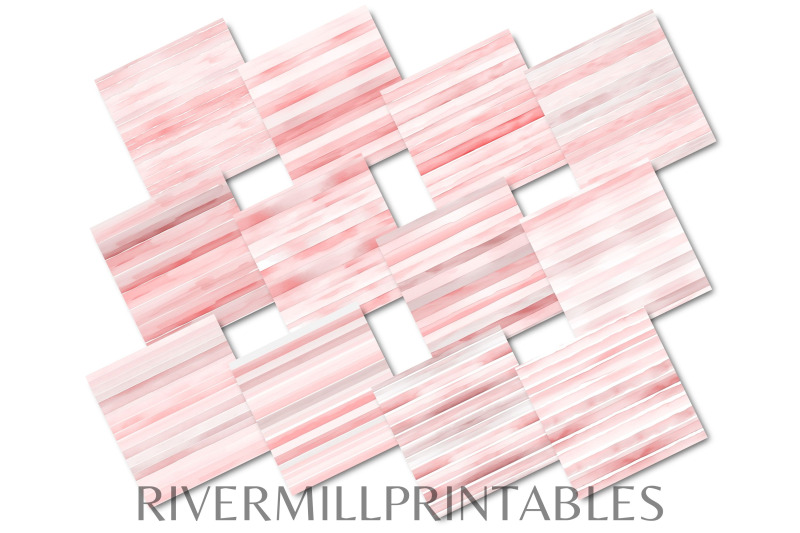 pink-seamless-watercolor-stripes-digital-paper-pack