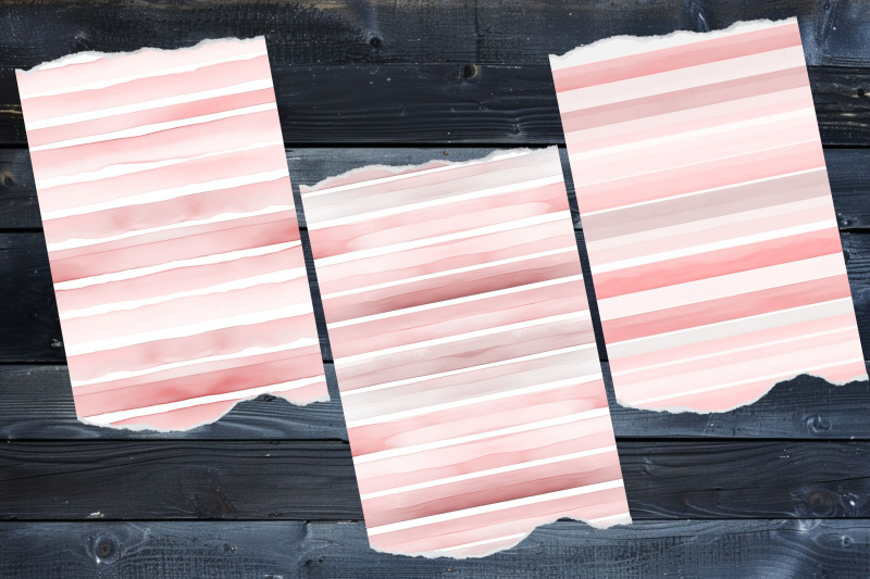 pink-seamless-watercolor-stripes-digital-paper-pack