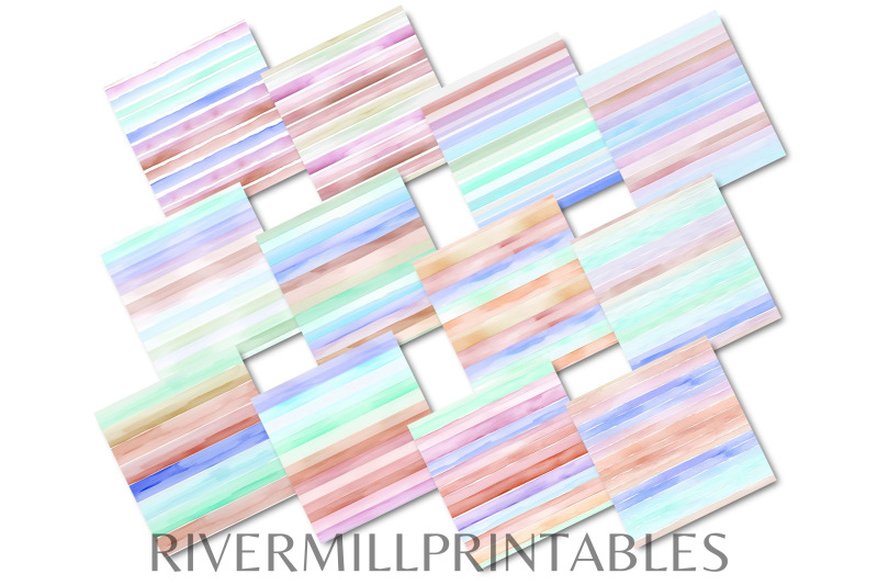 seamless-watercolor-stripes-digital-paper-pack