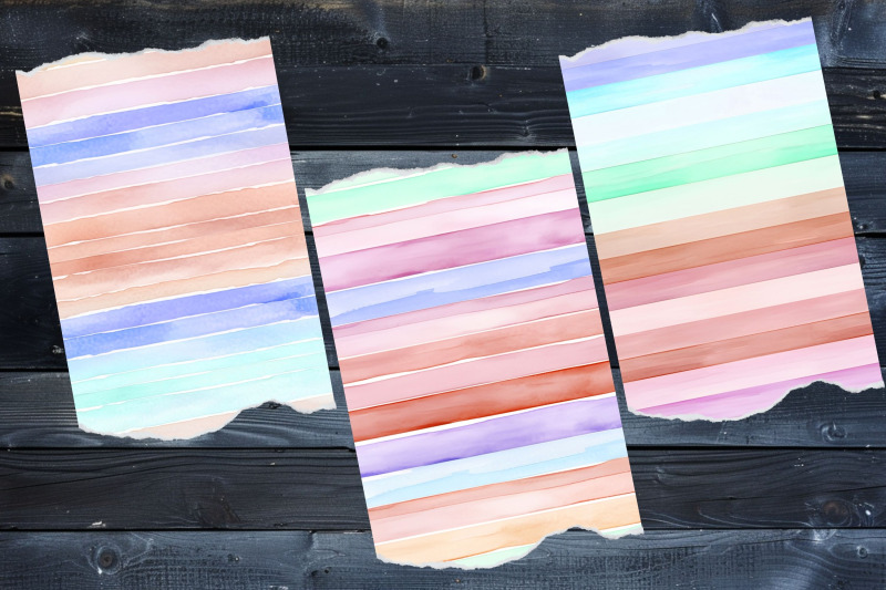 seamless-watercolor-stripes-digital-paper-pack