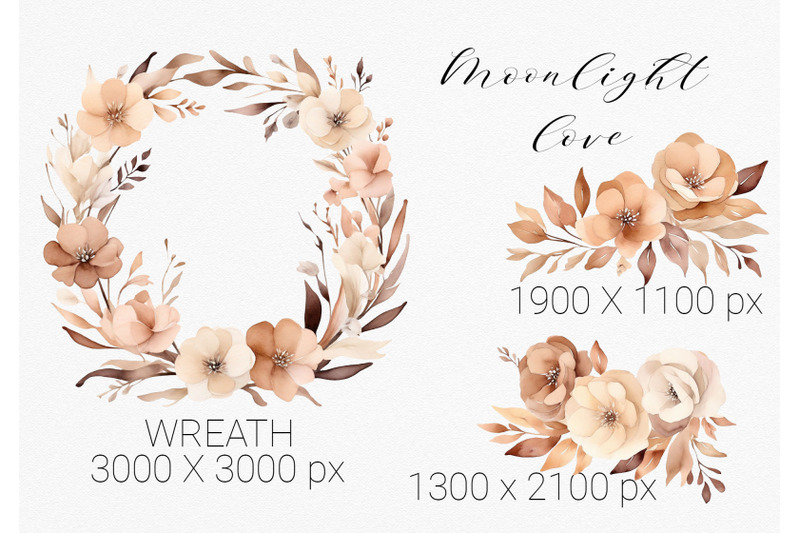 set-of-beige-and-brown-pastel-floral-elements-wedding-png