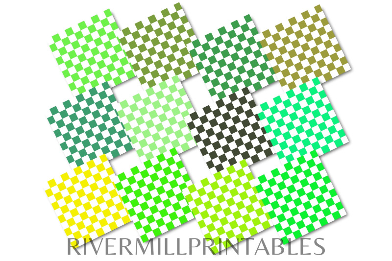 green-checkerboard-background-digital-paper-pack