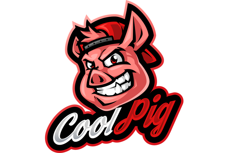 cool-pig-head-esport-mascot-logo-design