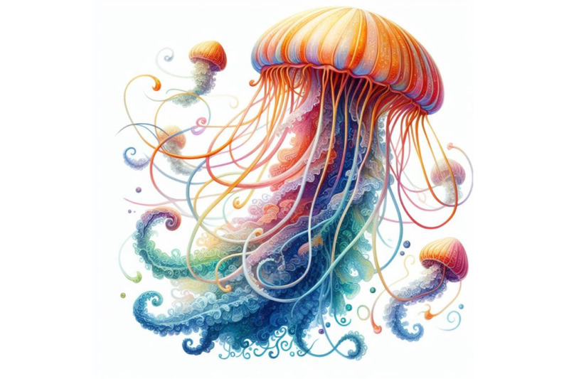 exotic-beautiful-watercolor-jellyfish