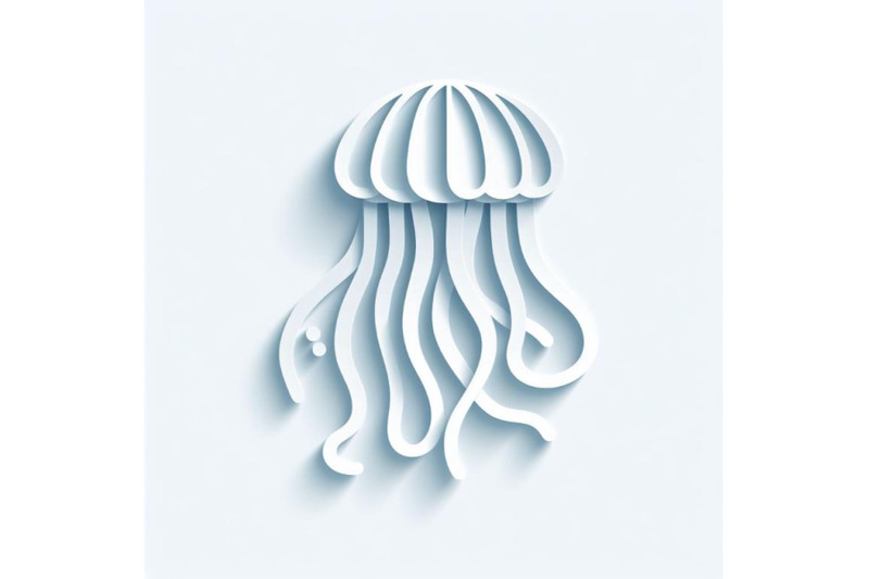 12-paper-cut-jellyfish-icon-isolset