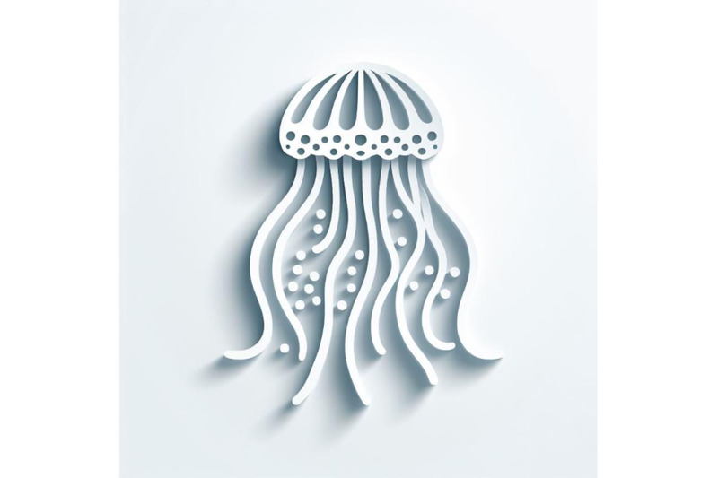 12-paper-cut-jellyfish-icon-isolset