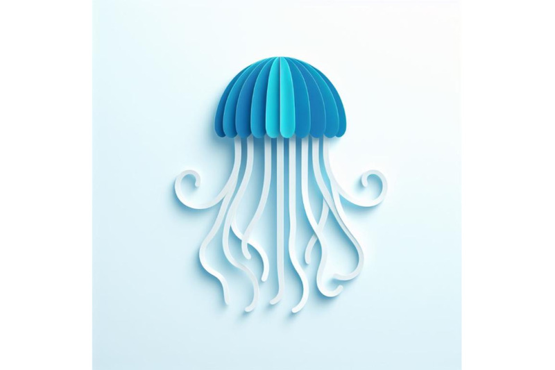 12-paper-cut-jellyfish-icon-isolset