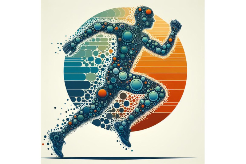 12-running-man-from-circles-illustr-set