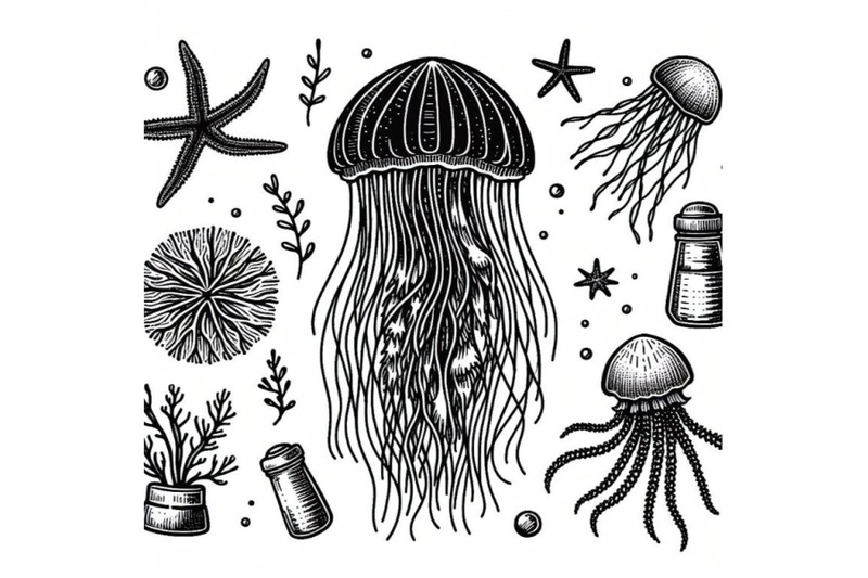 12-hand-drawn-vector-jellyfish-set