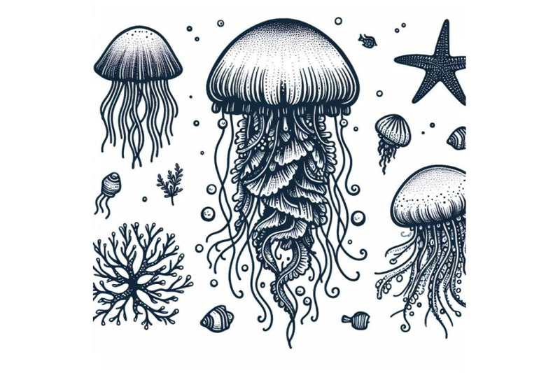 12-hand-drawn-vector-jellyfish-set