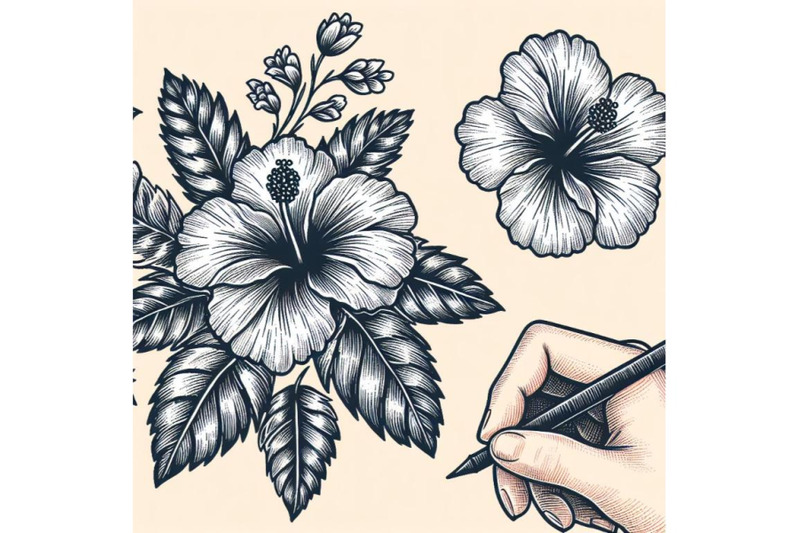 12-hand-drawing-hibiscus-flower-set