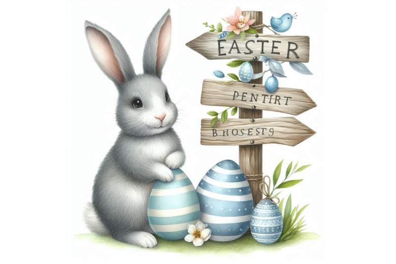 12-watercolor-easter-bunny-with-sign-set