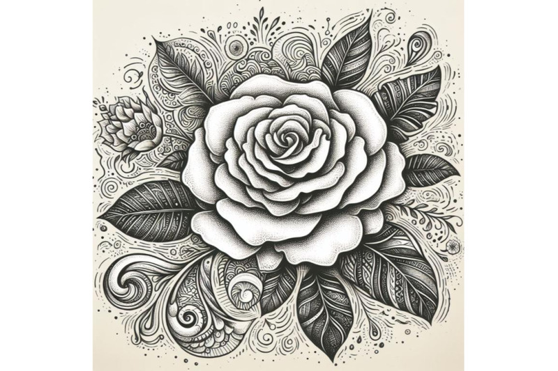 12-artistic-doodle-white-rose-hset