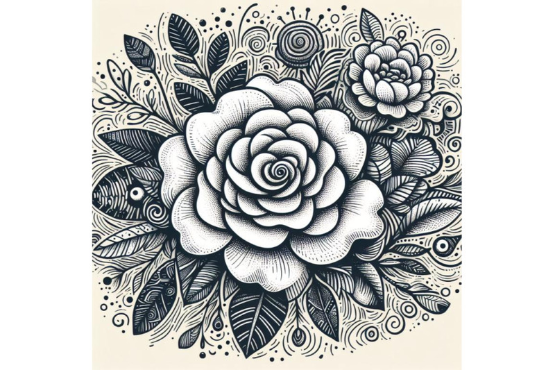 12-artistic-doodle-white-rose-hset