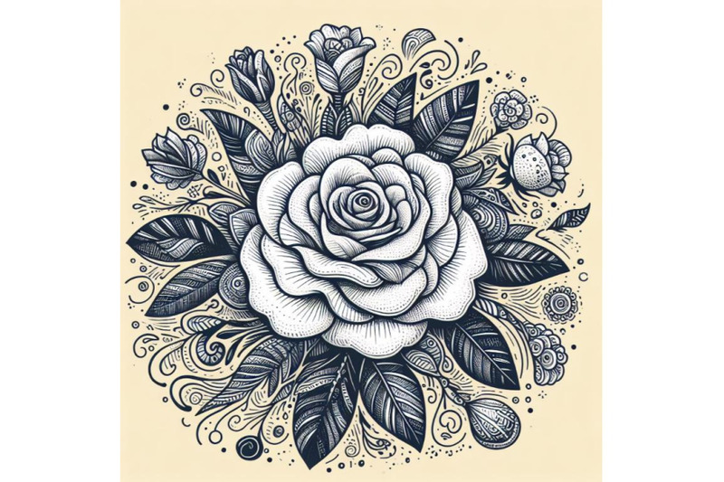 12-artistic-doodle-white-rose-hset