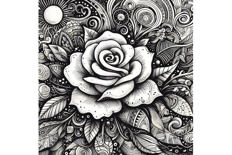 12-artistic-doodle-white-rose-hset