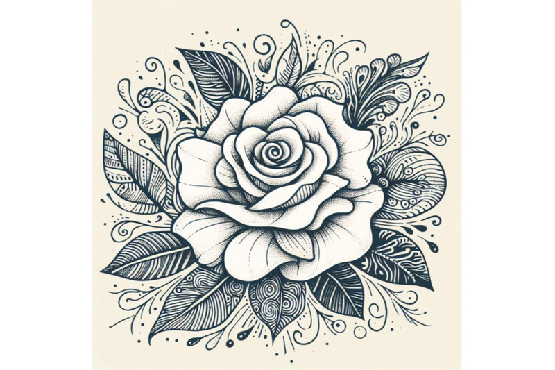 12-artistic-doodle-white-rose-hset