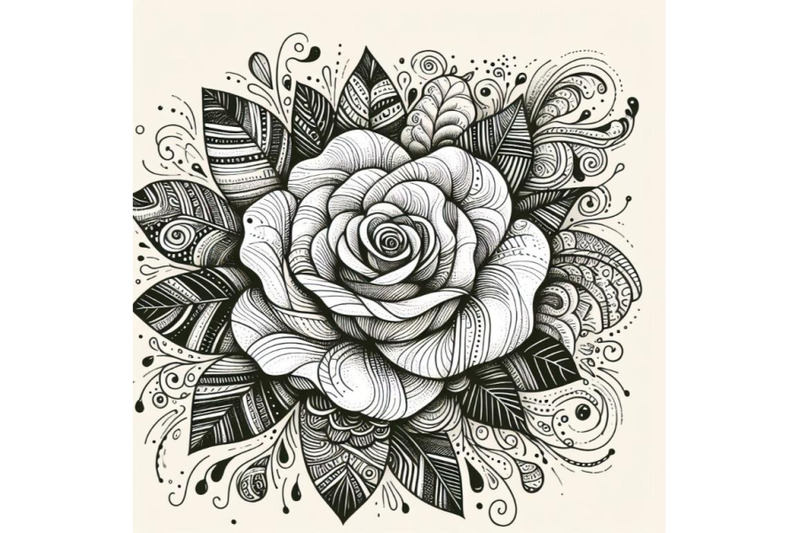 12-artistic-doodle-white-rose-hset