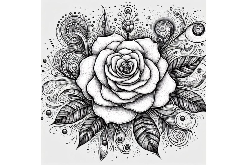 12-artistic-doodle-white-rose-hset