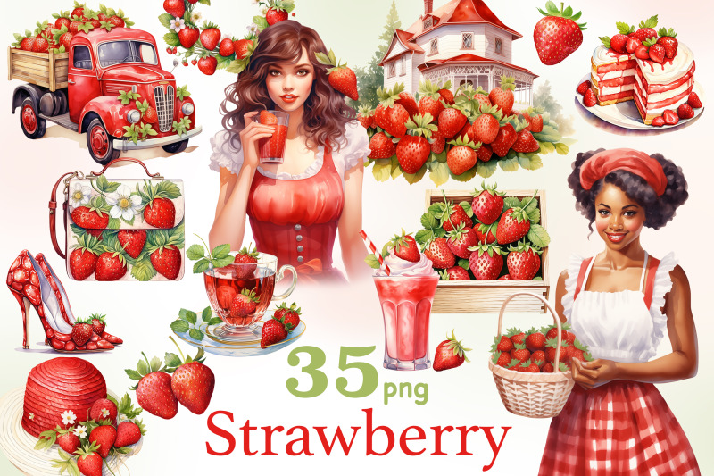strawberry-digital-paper-set-summer-pattern-bundle-glamartzhanna-st
