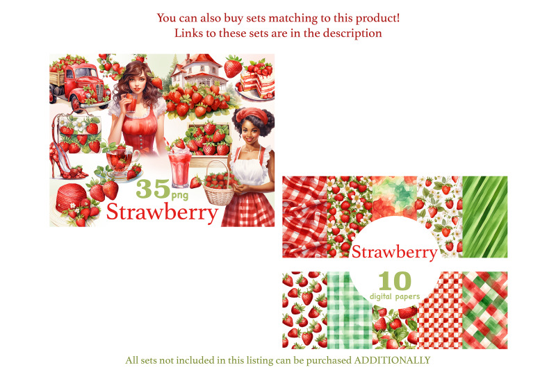 strawberry-digital-paper-set-summer-pattern-bundle-glamartzhanna-st