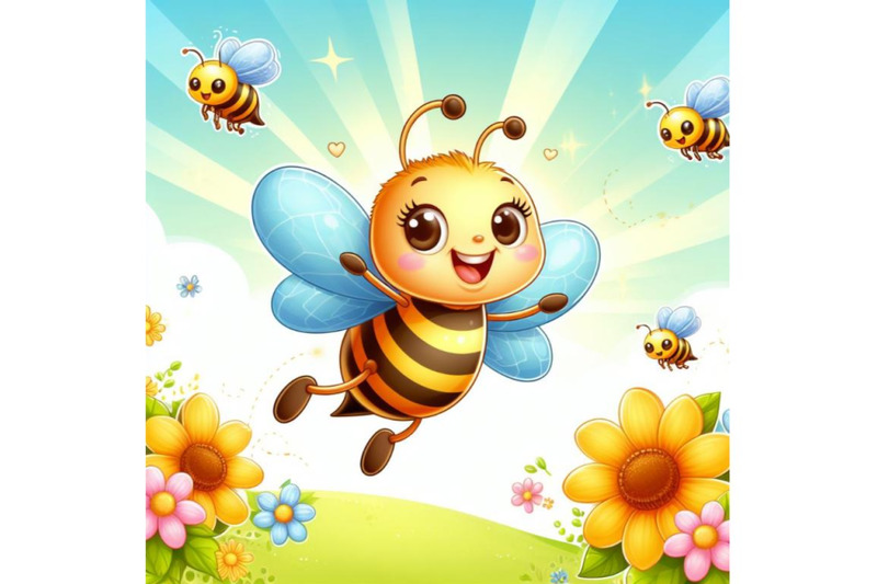 12-illustration-of-honey-bee-flying-set