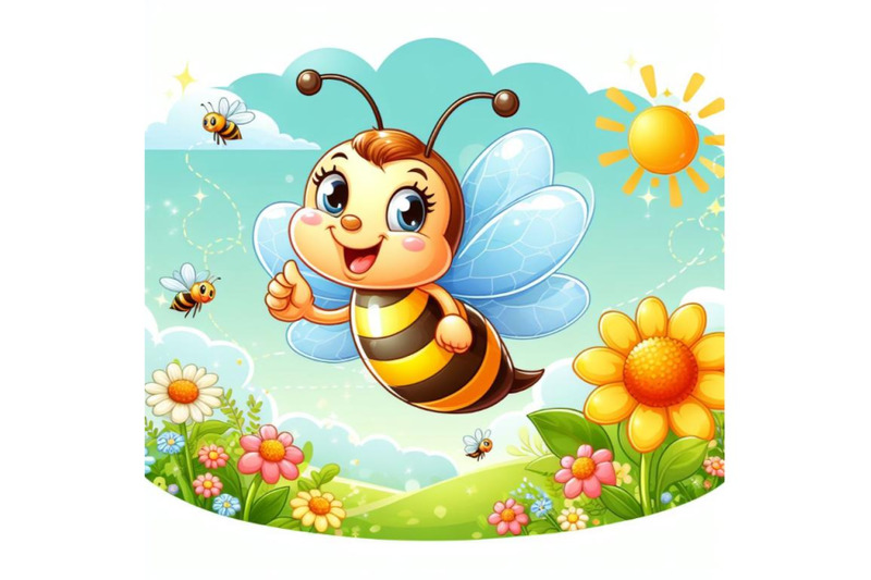 12-illustration-of-honey-bee-flying-set