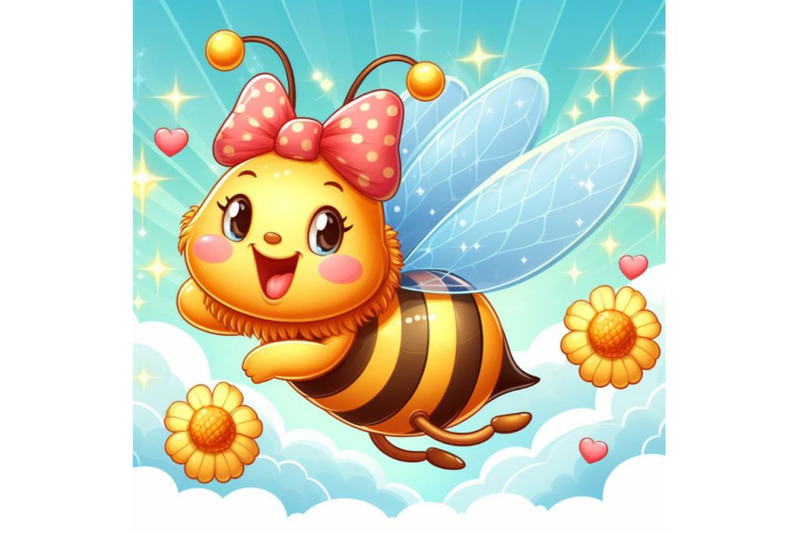12-illustration-of-honey-bee-flying-set