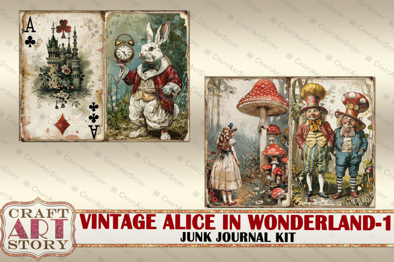 vintage-alice-wonderland-junk-journal-pages-scrapbook