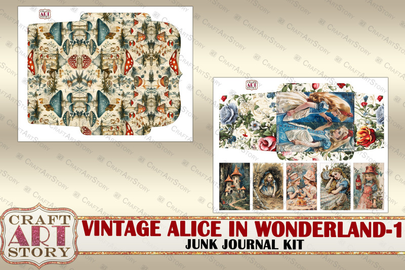 vintage-alice-wonderland-junk-journal-pages-scrapbook