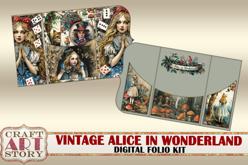 vintage-alice-wonderland-folio-kit-fussy-cuts-cards-set