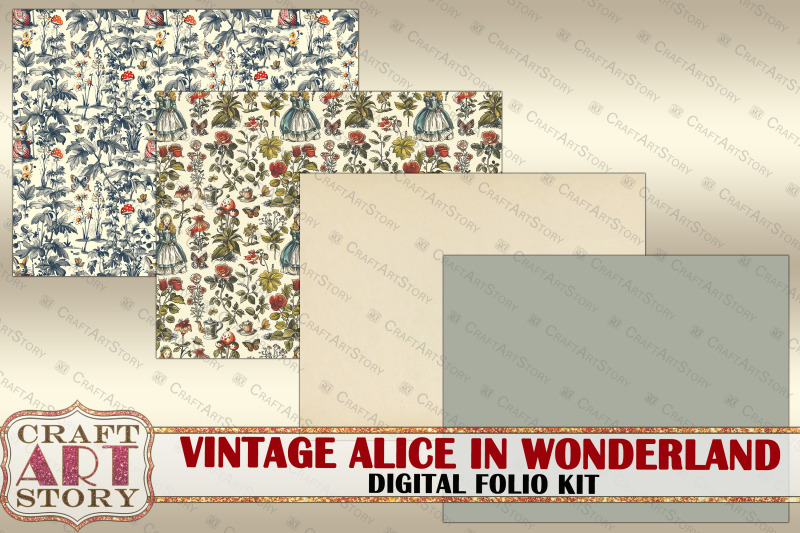 vintage-alice-wonderland-folio-kit-fussy-cuts-cards-set