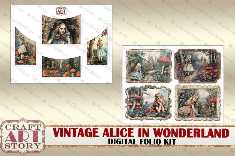 vintage-alice-wonderland-folio-kit-fussy-cuts-cards-set