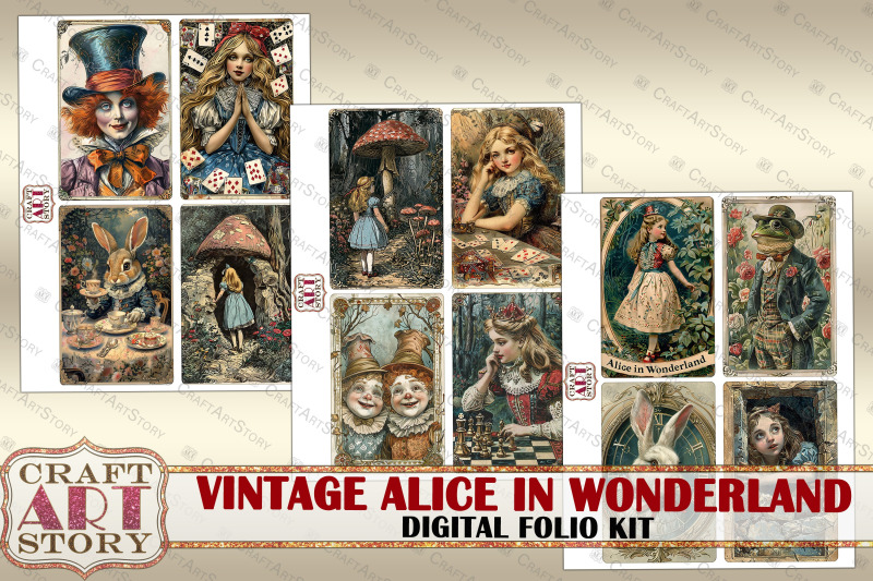 vintage-alice-wonderland-folio-kit-fussy-cuts-cards-set