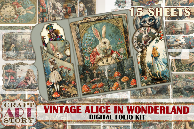 vintage-alice-wonderland-folio-kit-fussy-cuts-cards-set